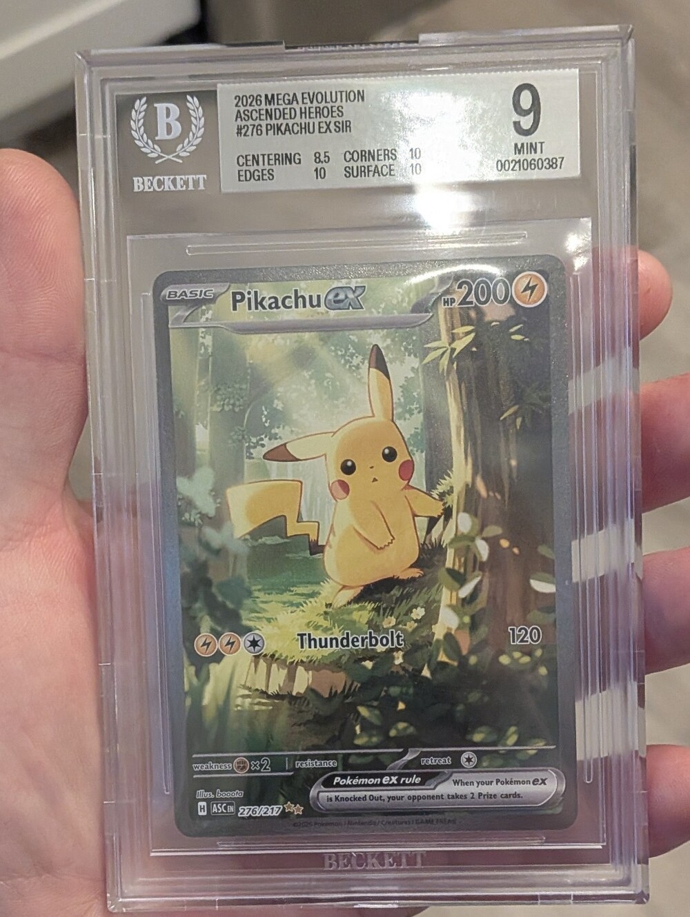 Beckett GRADED Pokemon Pikachu EX SiR #276/217